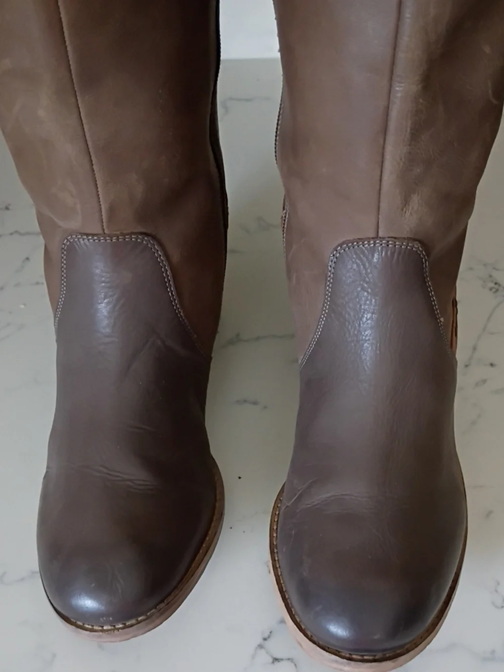 Laughty Monkey Women's Tall Brown Leather Riding Boots